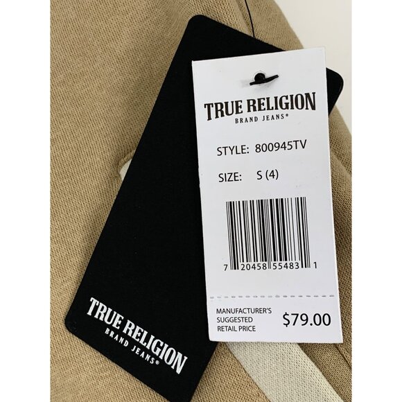 True Religion Kids Boys Tan Varsity Jacket Sweatshirt Size S 4 RGG10692 NWT - Picture 2 of 11